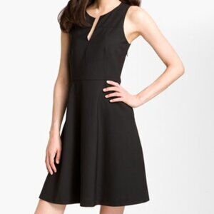 Theory Etiara Cotton Split Collar Mini Dress Black Size 8
